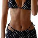 SHENHE Women's 3 Piece Summer Beach Bikini Set Sexy Halter Holiday Swimsuit Shorts Coverups, Small 