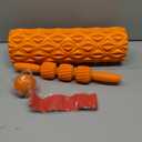 5 in1 Foam Roller Set, Trigger Point Foam Roller, Massage Roller Stick, Massage Ball, Resistance Band for Deep Muscle Massage Pilates Yoga,Fitness Exercise for Whole Body (Pure Orange)