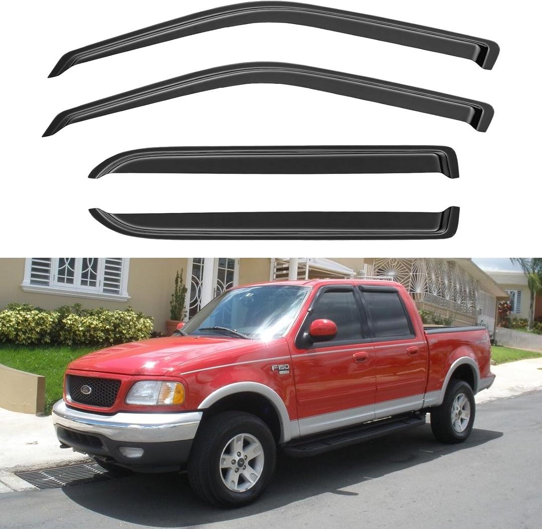 Window Visors Rain Guards for 2001 2002 2003 Ford F150 SuperCrew Cab, Out-Channel Window Vent Wind Deflectors Visors Shades for 2002 2003 Lincoln Blackwood Window Visors Rain Guards for 2001 2002 2003 Ford F150 SuperCrew Cab, Out-Channel Window Vent Wind Deflectors Visors Shades for 2002 2003 Lincoln Blackwood