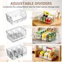 Set of 3 Pantry Organizers and Storage Bins with Removable Dividers - Clear Plastic Storage Box for Cabinet, Kitchen, Fridge, Bathroom, Home Organization Food Containers, Large Medium Small