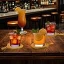 4 Pack Pickleball Drink Coasters with Hanging Hole, Paddle Shape Wooden Drink Coaster Set for Pickleball Party Favors Decorations, Gifts Idea for Pickleball Fans Women Men Waterproof