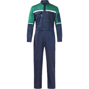 Mens Reflective Coverall Work Mechanics Coverall Work Suit Hi Vis Jumpsuit Bicolor Overalls (Small, Blue+green)