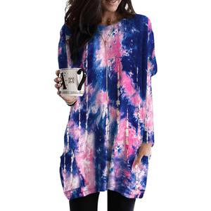 Poetsky Fall Womens Tunic or Tops to Wear with Leggings Long Sleeve Casual Long Shirts Blouses with Pockets (S)