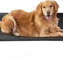 EHEYCIGA Elevated Dog Cot Beds for Large Dogs, Raised Outdoor Dog Hammock, Lifted Pet Platform with Frame and Washable Waterproof Cooling Teslin Mesh and Anti-Slip Feet, 43x26 inch (Black)