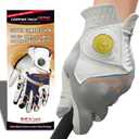 Copper Tech Ladies Golf Glove Women (2nd Gen)| Copper Compression Wrist & Joint Support | Flexible & Comfortable Fit with Premium Leather Construction | Reinforced Palm Pad for Tacky Grip & Traction (Md to Lg One Size Fit Most, WHITE/SILVER)