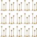 NUPTIO Gold Candlestick Holders for Centerpiece: Set of 45 Brass Candle Stick Holder for Home Dining Table Fireplace Livingroom Kitchen Decoration