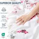 Duvet Cover King Size-100% Washed Microfiber Floral Duvet Cover Set,Soft and Breathable 3 Pieces Bedding Set,106x90 Inches Duvet Cover with Zipper Closure and 8 Ties,2 Pillow Shams