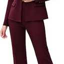 Le Suit Women's One Button Long Sleeve Jacket & Fly Front Slim Pant, USSize 4