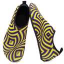 Men Women Water Shoes Quick-Dry Aqua Socks Barefoot Slip-on Summer Slippers for Beach Swim Sport Surf Yoga Exercise Spiral Yellow (Size 39)