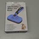 Dipoo Self-Cleaning Brush for Pet Deshedding - Skin-Friendly Grooming Tool for Dogs and Cats, Blue