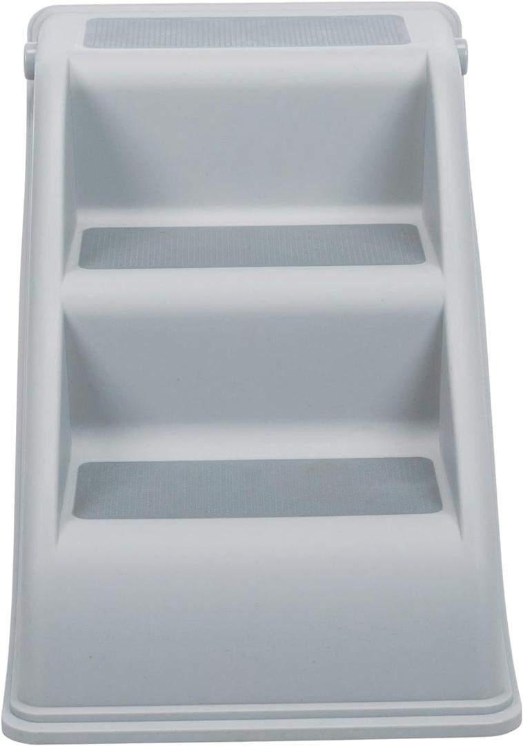 TRIXIE 3 Step Pet Stairs, Lightweight and Collapsible, Easy to Store, Non-Slip Treads, Gray (21.25x13.25x15.25)