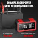 20A Smart Car Battery Charger & 12V/24V Maintainer with 200s Booster -Adjustable Amp Trickle Charger for Lead-Acid, AGM, Gel, LiFePO4 Compatible with 12.6V Lithium-Ion (NMC)