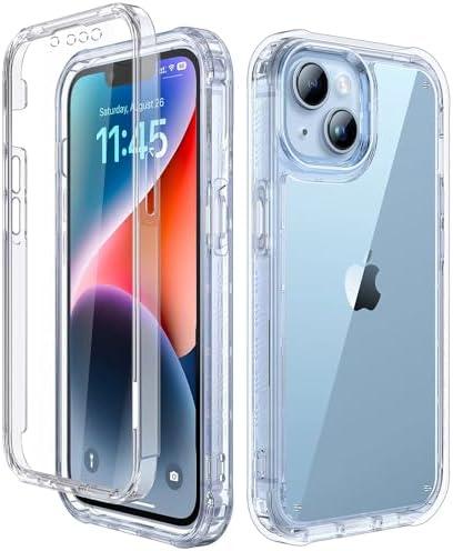Lifedance Designed for iPhone 14 Case/iPhone 13 Case, Full-Body Rugged Protective Case with Built-in Screen Protector, 10 FT Military Grade Drop Protection Heavy Duty Shockproof Case, Clear