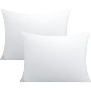 FLXXIE Microfiber Pillow Cases Standard Size, Soft Pillowcases with Envelope Closure, Wrinkle, Stain Resistant Pillow Covers, 20x26, White