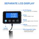 Digital Shipping Scale, 5g High Accuracy 440 lb Postal Scale with Hold and Tare Functions for Parcels/Luggage/Home, Silicone Surface, Extended LCD Display, Batteries and AC Adapter Included