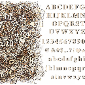 1440 Pcs Wooden Letters 1/2 Inch Small Wooden Alphabet Letters Numbers and Symbol for Craft, Unfinished Wooden Letters for Home Decor DIY Painting Crafts Spelling Homemade Education