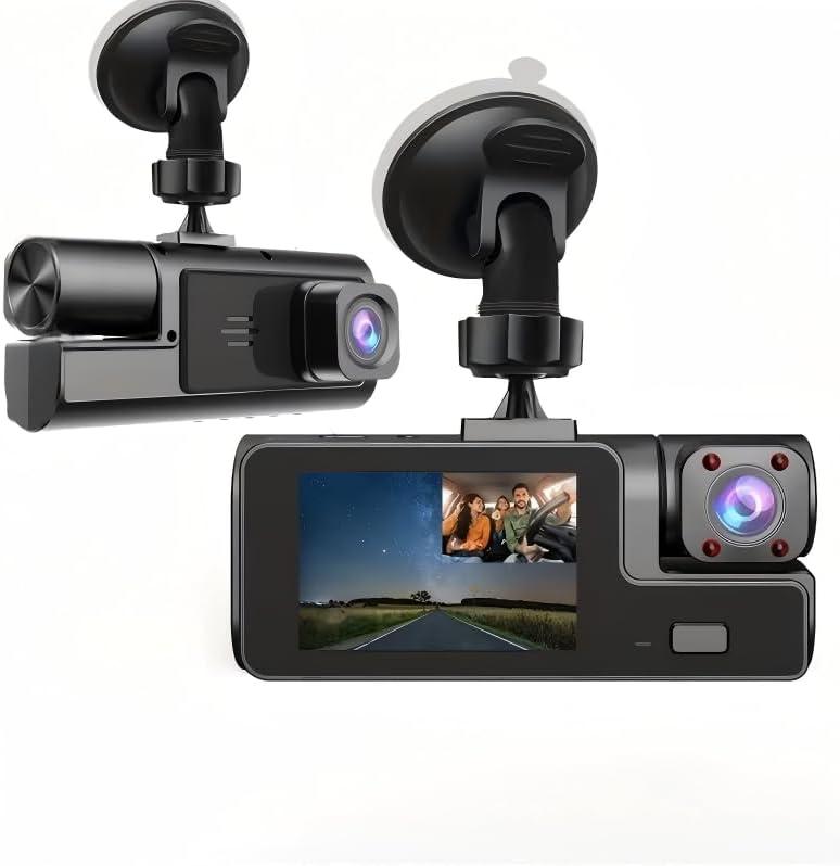Dash Cam Front and Inside, Front Camera 1080P Inside Camera 720P Recording Car DVR Cam with 170° Wide Angle, Night Vision,24H Parking Monitor, Loop Recording, G-Sensor, Without SD Card
