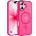 Magnetic for iPhone 17 Case [Compatible with MagSafe][Translucent Matte Slim] Military-Grade Shockproof Protective for iPhone 17 Phone Case, Hotpink