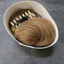 Flufymooz Messy Bun Hair Piece, 100% Real Human Hair Tousled Updo Extension Natural Curly Messy Bun with Elastic Band Hair Bun Hair Piece Ponytail Extensions for Women（Medium Brown with Highlights）