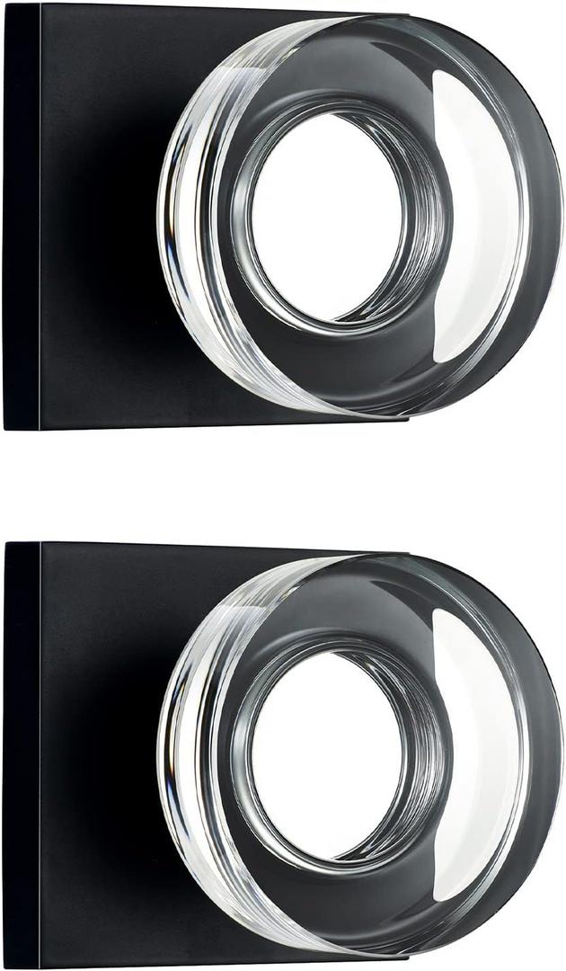 coolnews 2 Pack Matte Black Dummy Door Knob Glass Door Knobs Interior Crystal Door Handles for Hall and Closet Crystal Door Knobs