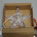 Christmas Tree Topper Lighted Star with Built-in 10 Replaceable Bulbs, 9.5 Clear Five-Pointed Star Tree Topper Plug in for Indoor Office Xmas New Year Holiday Tree Decoration, Warm White