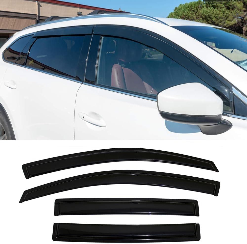 Side Window Wind Visor Vent Deflector fit for 2016-2021 Mazda CX9,4pcs Outside Mount Tape On Sun Rain Guards Set CX-9 MA38