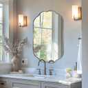 ANDY STAR Scalloped Bathroom Mirror, 24x36 Inch Matte Black Vanity Mirror in Stainless Steel Metal Frame, Unique Oval Mirror with Modern Curved Edge Design, Ideal for Bathroom, Bedroom, Entryway