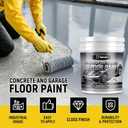 SENVEN Acrylic Concrete & Garage Floor Paint Gray 1 Gallon, Interior/Exterior Concrete Paint for Basement Floors, Porches, Driveways Concrete Coating for Decks Semi Gloss, 128 Fl Oz