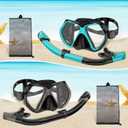Snorkeling Gear for Adults, Dry Snorkel, Mask Set Adult, Diving Scuba Mask, Scuba Gear, Swimming Goggles with Nose Cover, Swim Freediving Tempered Glass Panoramic View Travel Packages