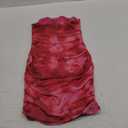 BEAUDRM Women's Tie Dye Strapless Backless Bandeau Pencil Dress Knit Mesh Bodycon Tube Dresses Ruched Mini Dress Small