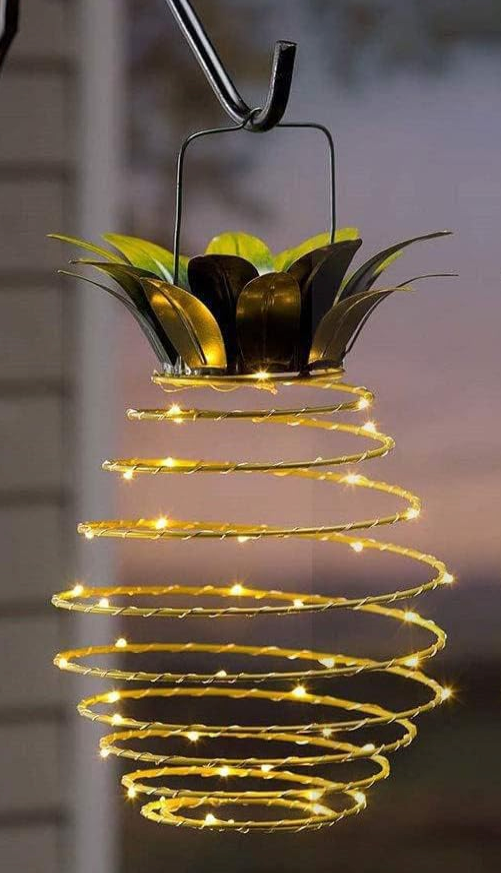 1 Pack Outdoor Solar Hanging Lantern Lights - 60LED Waterproof Solar Pineapple Light Outdoor for Garden,Yard Porch Lawn Backyard Landscape Pathway Patio Outside Gardening