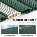 Paramondo PVC Privacy Fence Screen 14mm 3-Rib Reinforced Textured Fence Panel - No-Drill Balcony & Garden Cladding with Wind & UV Protection for Patio, Deck, Outdoor Privacy, 210 FT, Green