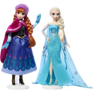 Mattel Frozen Anna & Elsa Doll Set - 2 Disney Princess Collector Fashion Dolls Celebrating Disney's 100 Years of Wonder, Inspired by the Movie