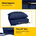 AAAAAcessories Outdoor Seat Cushions for Chairs, Fade-Resistant, Waterproof Patio Furniture Replacement Cushions, 24" x 24" x 5" + 24" x 19", Set of 2, Navy Blue