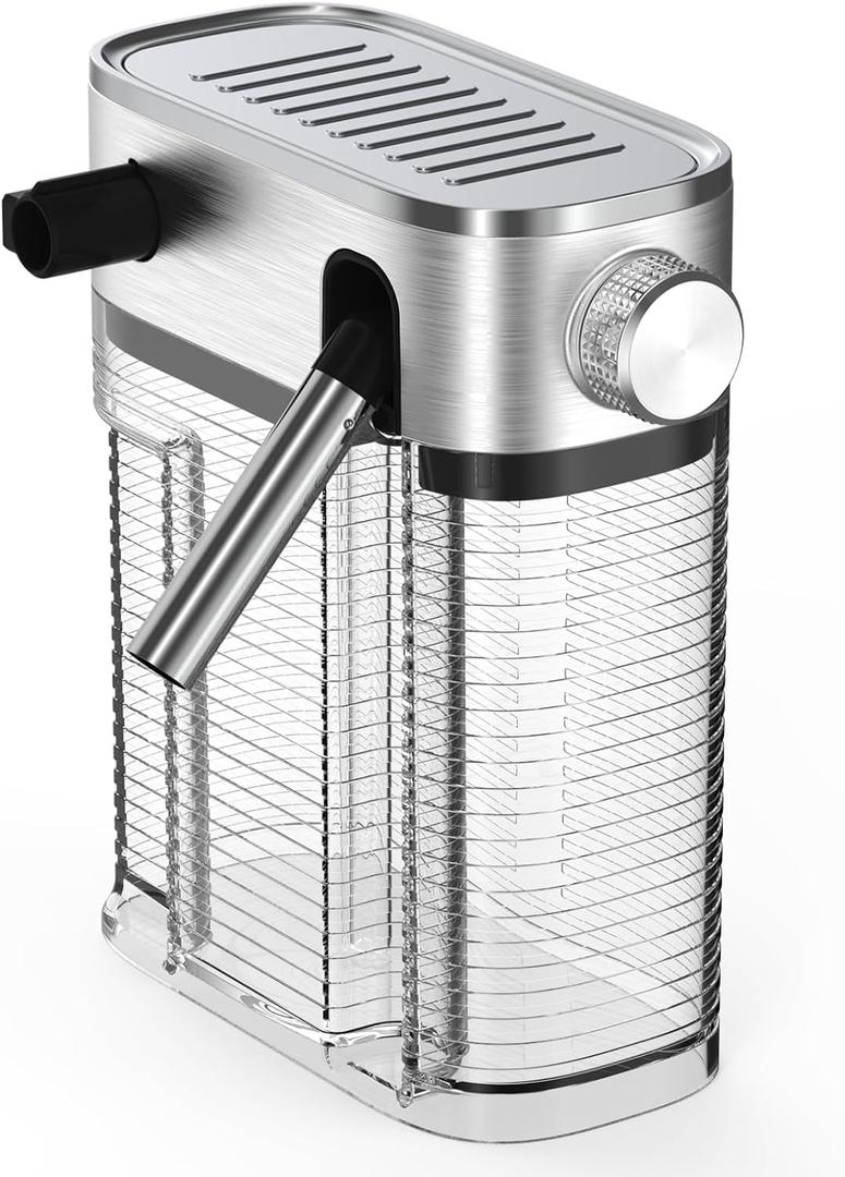 Espresso Machine Milk Tank, Version 2.0 Long-Life Automatic Milk Frother for Cappuccino Machine, Stainless Steel Cover