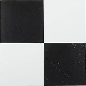 Nexus Self Adhesive 12-Inch Vinyl Floor Tiles, 10 Tiles - 12" x 12", Black/White Pattern - Peel & Stick, DIY Flooring for Kitchen, Dining Room, Bedrooms & Bathrooms by Achim Home Decor