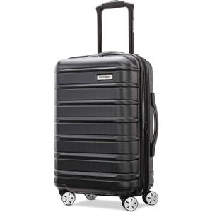 Samsonite Omni 2 Global Carry-On Spinner Luggage - Compact Size For International Travel - Airline-Approved - Features Expandable Polycarbonate Shell, 360 Wheels, USB Power Hub - Charcoal - Black