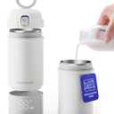 Portable Bottle Warmer for Travel - Instant Heating, Dishwasher Safe, 1F Precise Temp Control, 30W Fast Charge, Long Battery Life, 17 Oz Capacity, Baby Milk Warmer for Breastmilk & Formula