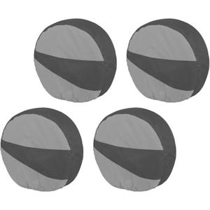 Explore Land Tire Covers 4 Pack - Tough Wheel Protector for Truck, SUV, Trailer, Camper, RV Universal Fits Tire Diameters 26-28.75 inches Black & Gray