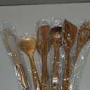 ANBUY Wooden Spoons for Cooking, 6Pcs Kitchen Utensils Set, Heat Resistant Flat Spatulas and Spoons Set for Nonstick Cookware, Smooth Finish, Comfortable Grip(6 Pcs)