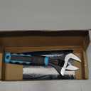 DURATECH 8-Inch Adjustable Wrench, Wide Jaw Opening Plumbing Wrench, CR-V Steel, SAE and Metric Scale Marked, Ergonomic Grip (Black & Blue)