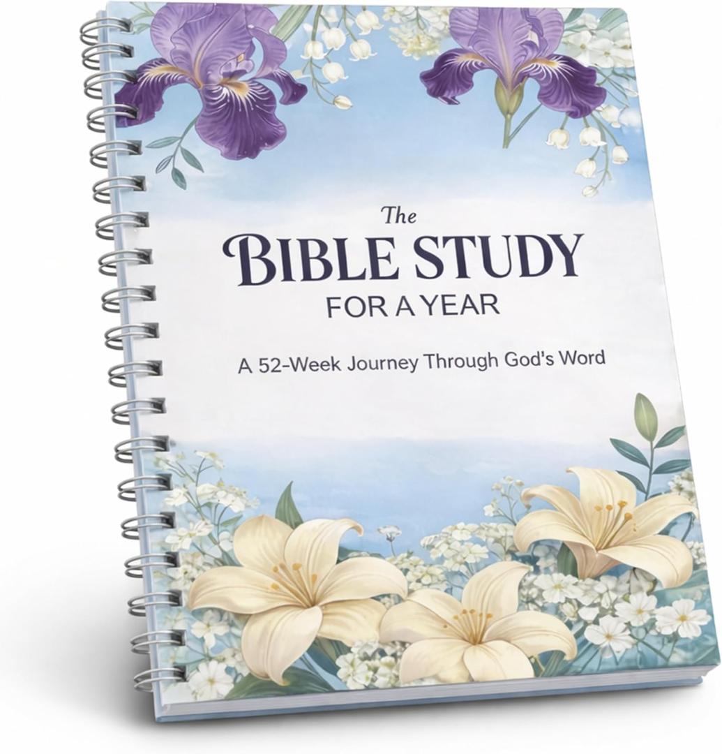 CROOT Bible Study Journal for Women 52 Week Bible Study, Bible in a Year Spiral Notebook, Guided Scripture & Prayer, Build a Faith Habit Without Feeling Overwhelmed, Large 8.5"x11" Lay-Flat