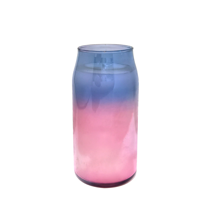 HD 12oz Iridescent Tall Cylinder Glass Candle Blue