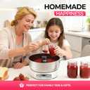 Automatic Jam and Jelly Maker 1000W, 2L Per Batch (4 x 16OZ), Electric Pot Stirrer Machine for Homemade Fruit Jam, Jelly & Sauce, Non-Stick Self Stirring Pot, BPA-Free, Replace ball fresh Jam Maker
