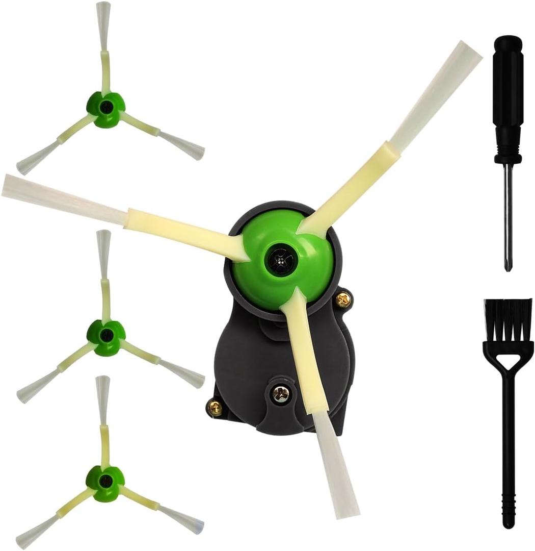 Side Brush Motor Module for iRobot Roomba I&E&J Series i3 i4 i6 i7 i8 E5 E6 E7 j7 7550 3550 3150 5150 6198 7150 Replacement Kit with 3-Pack Brushes and Tools