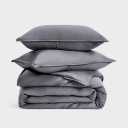 EVERGRACEHOME Tencel Lyocell Cooling Duvet Cover Set Queen Size 3 Piece, 100% Natural Eucalyptus Lyocell Fiber from Austria, Luxury Silky Soft Comforter Cover with 2 Shams, Charcoal Gray, 92"x88"