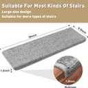 PURE ERA Bullnose Carpet Stair Treads Set Tape Free Non-Slip Indoor Stair Protectors Pet Friendly Rugs Covers Soft Skid Resistant Washable Reusable 9.5" x 30"(14 Pieces,Gray), 14 Pieces with Bullnose