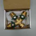 STYDDI Full Flow 3-Way Garden Hose Splitter, Solid Brass High Volume 3 Way Hose Splitter Valve with Metal Handle, Heavy Duty High Flow Spigot Splitter with Shut off Valve, 3/4 Inch Garden Tap Splitter