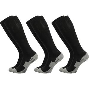 Thaplay Baseball Socks 3 Pairs for Kid Youth Adult Boys Girls Team Sport Athletic Soccer Cushion Breathable Softball Socks, X-Small, Black 3 Pairs