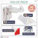 Upgraded Baby Proofing Cabinet Latches for Toddlers - 10 Pcs White Child Proof Cabinet Locks for Child Safety, Easy Set Up Child Locks for Cabinets and Drawers Security for Baby Proof Pantry